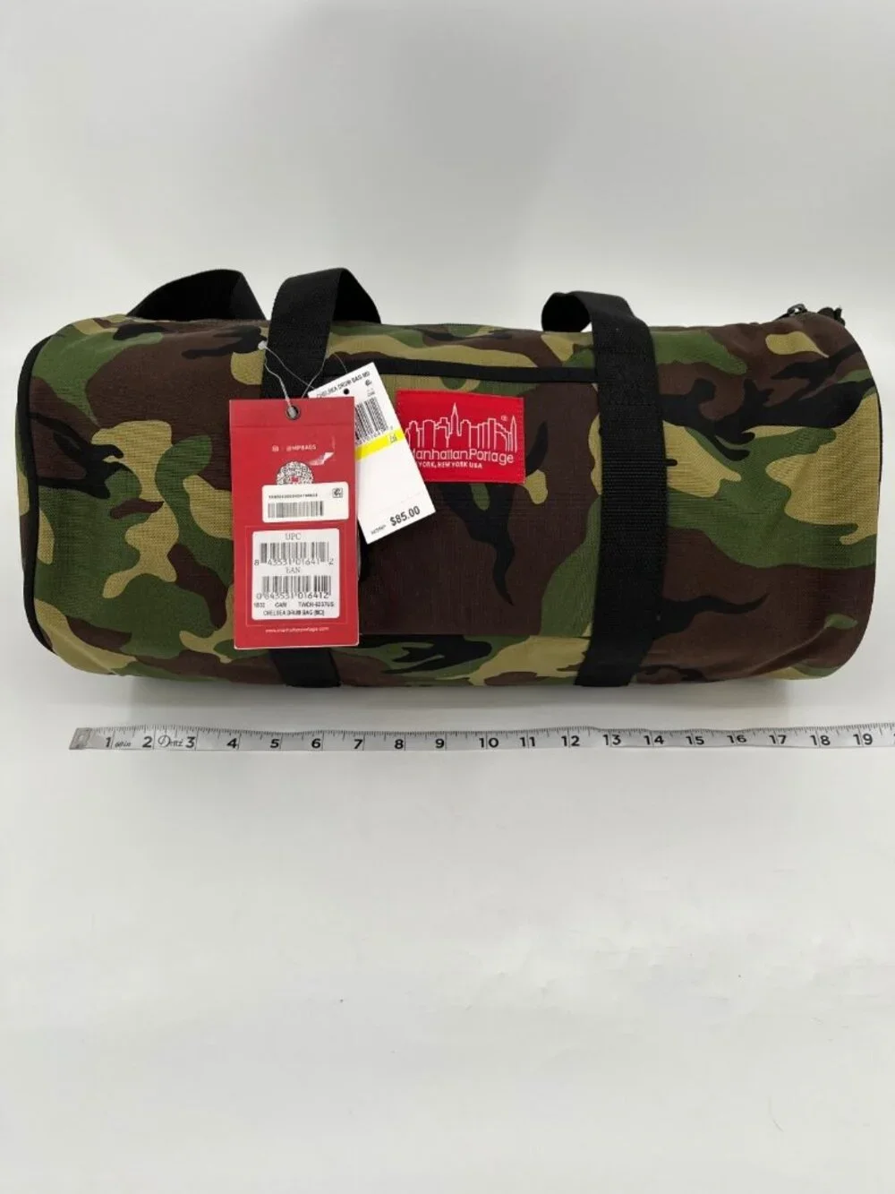 Manhattan Portage Chelsea Drum Bag Camo Canvas Zip Shoulder Adjustable Strap